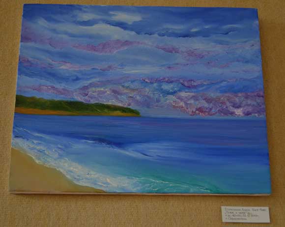 Пляж и море. Картина Алисы Егорочкиной (Севастополь)