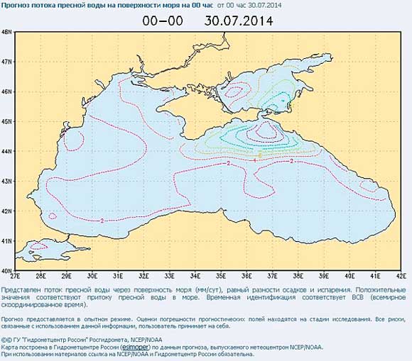 поток пресной воды в Чёрной море