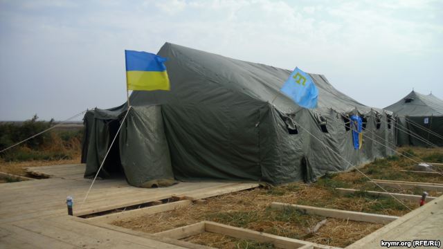 лагерь участников блокады Крыма