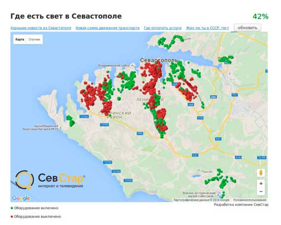 скриншот схемы подачи электроэнергии в Севастополе