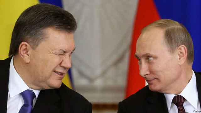 Виктор Янукович и Владимир Путин на встрече в Кремле, декабрь 2013 года
