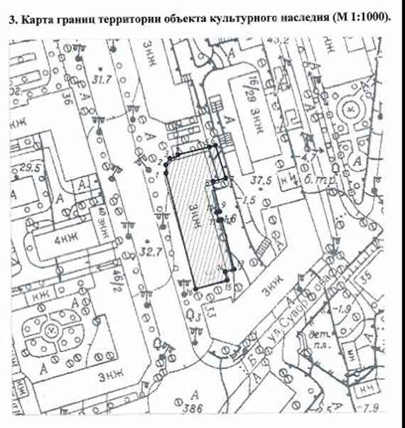 Карта границ территории дома по адресу Большая Морская, 31