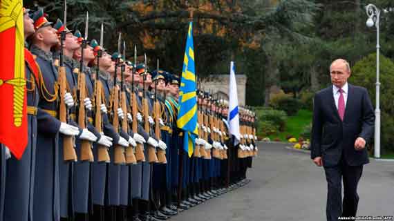 Владимир Путин открывает памятник Александру ІІІ, Ялта, 18 ноября 2017 года