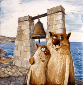 художник Анатолий Ярышкин рисует котов