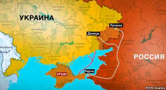 Маршруты, по которым крымское оружие поставляется на Донбасс