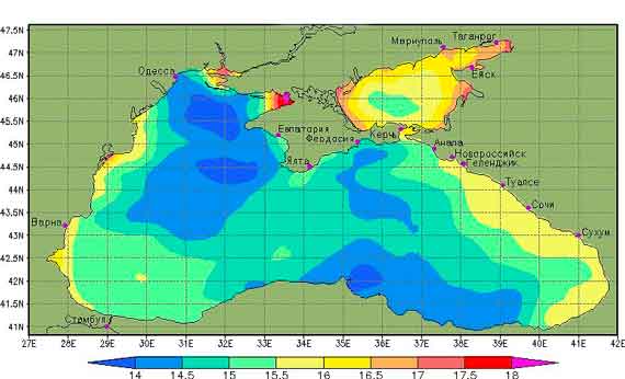 Карта теплой воды