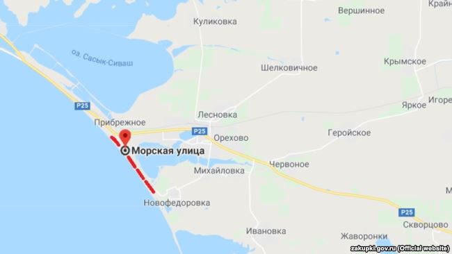Место новой набережной в Саках