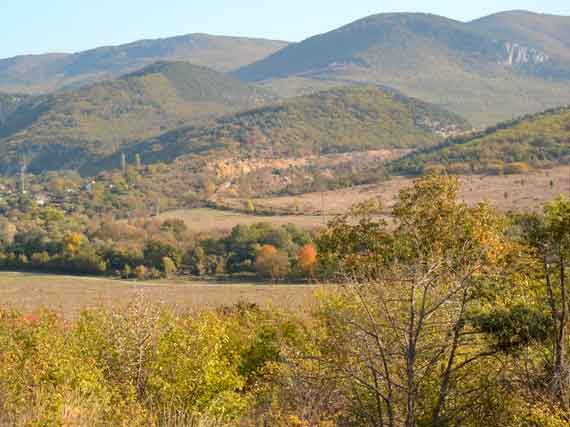 Зеленая полоса в центре фото - река Черная. Судя по всему, вот это поле за рекой на склоне планируют застроить