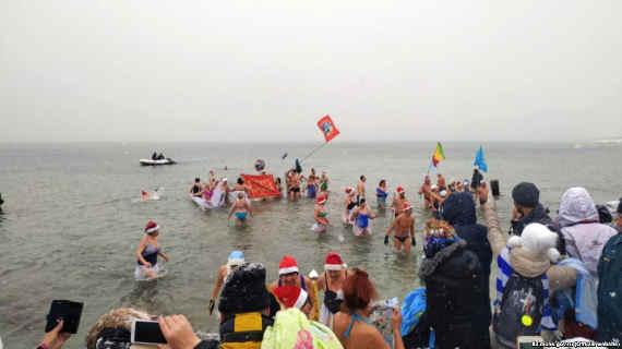 Заплыв «моржей» в Евпатории, 7 января 2019 года