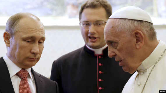 Владимир Путин и папа римский Франциск на встрече