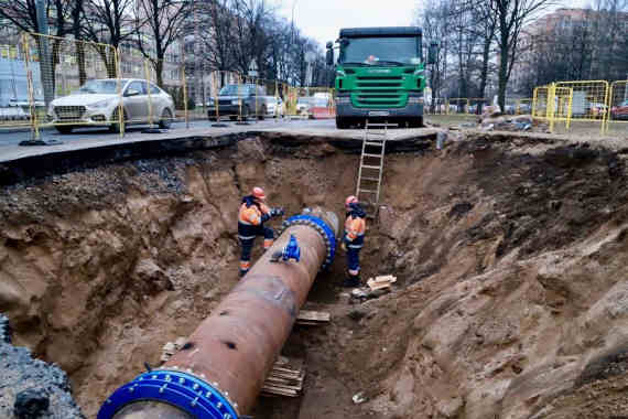 ремонт водопровода, магистральный водопровод