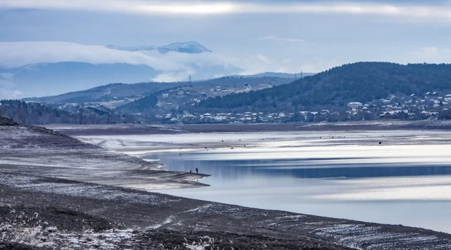 Симферопольское водохранилище зима