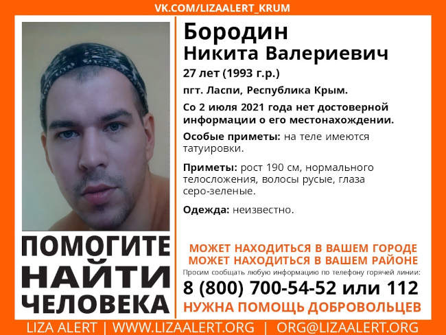 Бородин Никита Валериевич, 27 лет (1993 года рождения)