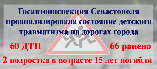 состояние детского травматизма на дорогах города
