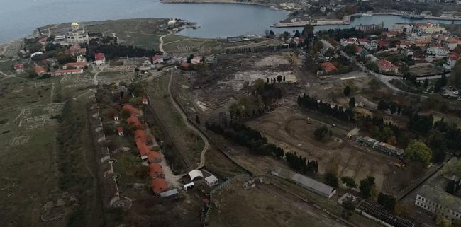 «Здесь будет красиво»: с территории «Нового Херсонеса» вывозят взрослые хвойные деревья