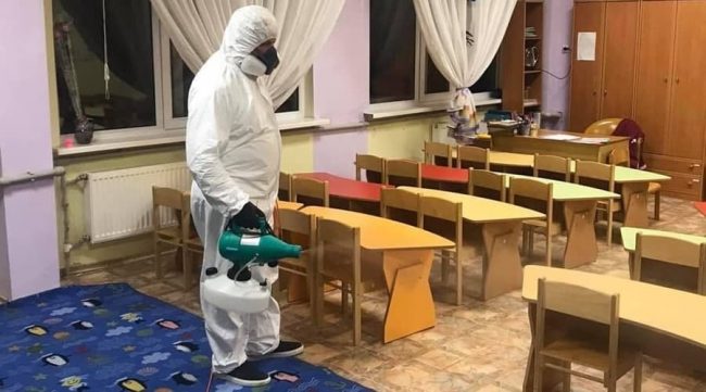 коронавирус дезинфекция школьного класса