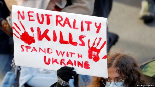 Протесты в поддержку Украины в Швейцарии