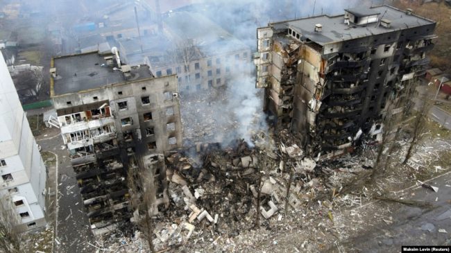 Бородянка в Киевской области после обстрела российскими войсками