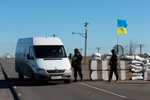 блокпост на границе Крыма