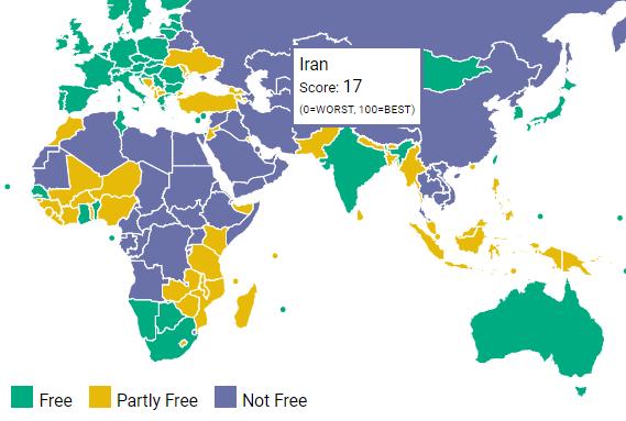 координатор Freedom House в Украине Зорян Кись пояснил, что карта, представленная правозащитной организацией, где полуостров изображен другим цветом, отражает уровень свободы и демократии в мире, а не политическую принадлежность территорий