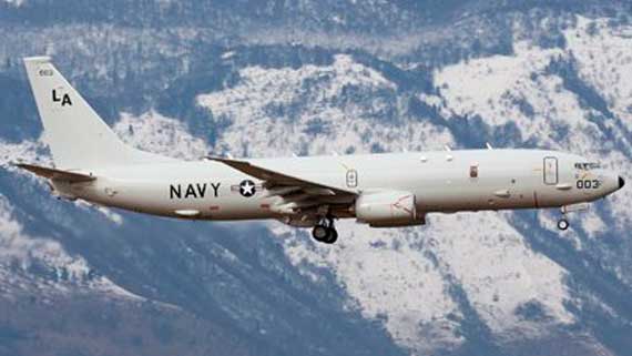 патрульный противолодочный самолет ВМС США P-8A Poseidon с бортовым номером 169003