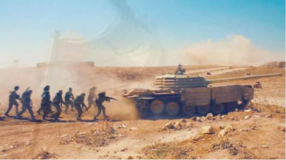 Кадры тренировки боевиков ХТШ с Т-72, захваченным у САА в окрестностях Саракиба 